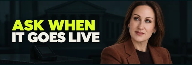 Stacy Bishop beside the headline “Ask When It Goes Live”