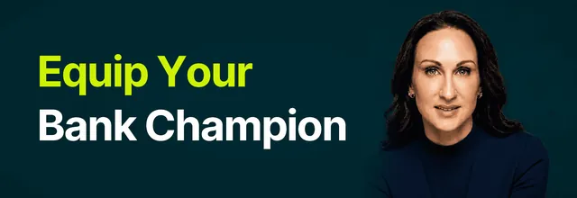 Stacy Bishop beside the headline “Equip Your Bank Champion”