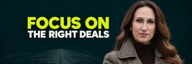 Stacy Bishop beside the headline “Focus on the Right Deals”