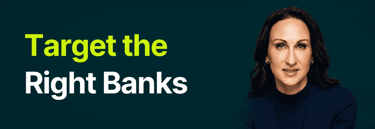 Stacy Bishop beside the headline “Target the Right Banks”