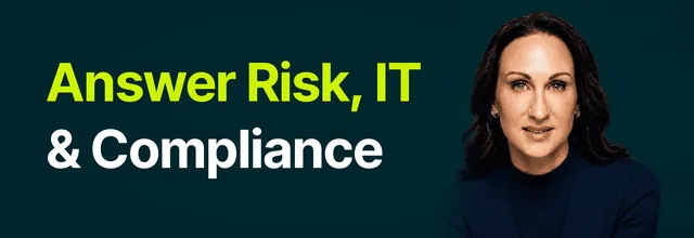 Stacy Bishop beside the headline “Answer Risk, IT & Compliance”