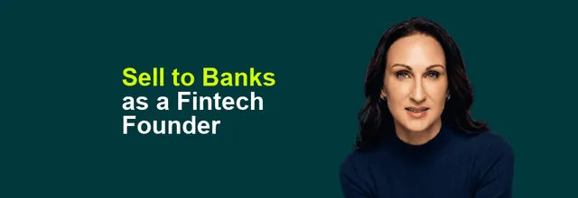 Stacy Bishop beside the headline “Sell to Banks as a Fintech Founder”