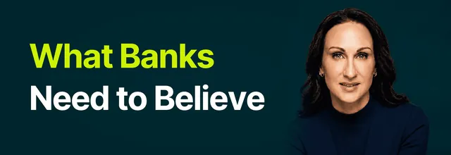 Stacy Bishop beside the headline “What Banks Need to Believe”